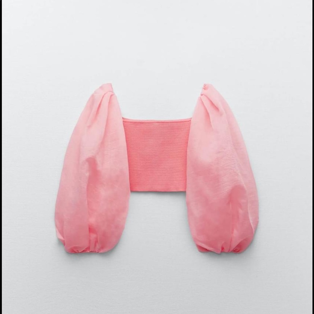 Zara Puff Sleve Crop Top